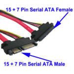 Untitled document Overview : 1) 15 + 7 Pin Serial ATA Male to Female Data Power Extension Cable 2) Compatible with all slim SATA hard drive 3) Length of the cable: 50cm.Approx. 4) Color: As pictue shows. 5) Weight: 35g
