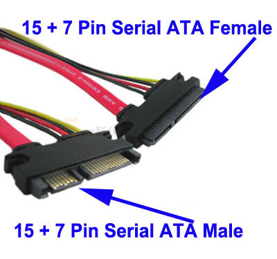 Untitled document Overview : 1) 15 + 7 Pin Serial ATA Male to Female Data Power Extension Cable 2) Compatible with all slim SATA hard drive 3) Length of the cable: 50cm.Approx. 4) Color: As pictue shows. 5) Weight: 35g