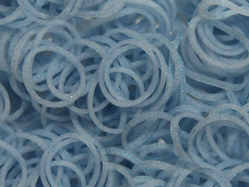 Μπλε Glitter Λαστιχάκια για τον Αργαλειό Rainbow Loom