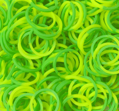 Δίχρωμα Κίτρινα Πράσινα Λαστιχάκια για τον Αργαλειό Rainbow Loom