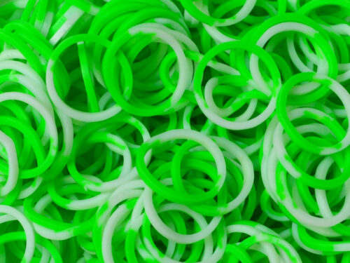 Δίχρωμα Πράσινο Λευκό Λαστιχάκια για τον Αργαλειό Rainbow Loom