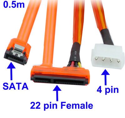<?xml version="1.0" encoding="utf-8"?> <!DOCTYPE html PUBLIC "-//W3C//DTD XHTML 1.0 Transitional//EN" "http://www.w3.org/TR/xhtml1/DTD/xhtml1-transitional.dtd"> <html  lang="en" xml_lang="en"> <head> 	<title>Untitled document</title> 	<meta http-equiv="Content-Type" content="text/html; charset=utf-8" /> </head> <body> <h3>Overview :<br /></h3>  		 	<strong>1) </strong>22 Pin SATA to 4 Pin + SATA Cable <br /><br /><strong>2)</strong> Length:<strong> 0.5m 	 	        </strong>  </body> </html>