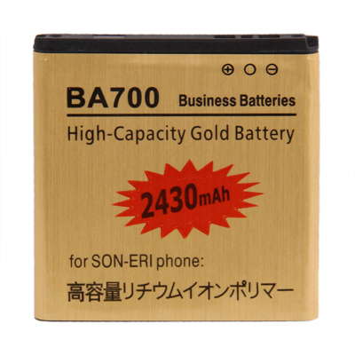 Untitled document Overview : 1) Brand New 2) High Capacity Gold Business Battery 3) Capacity: 2430mAh 4) Voltage: 3.7V 5) Battery Type: BA700 Rechargeable Lithium-ion battery 6) Suitable for Sony Ericsson Xperia Neo MT15i / Xperia pro MK16i