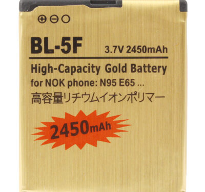 <?xml version="1.0" encoding="utf-8"?> <!DOCTYPE html PUBLIC "-//W3C//DTD XHTML 1.0 Transitional//EN" "http://www.w3.org/TR/xhtml1/DTD/xhtml1-transitional.dtd"> <html lang="en" xml_lang="en"> <head> <title>Untitled document</title> <meta http-equiv="Content-Type" content="text/html; charset=utf-8" /> </head> <body> <h3>Overview</h3> <strong>1) </strong>Brand New <br /><br /><strong>2)</strong> High Capacity Gold Business Battery <br /><strong><br />3)</strong> Capacity:<strong> 2450mAh <br /><br />4)</strong> Voltage:<strong> 3.7V <br /><br />5)</strong> Battery Type: Rechargeable Lithium-ion battery <br /><strong><br />6)</strong> Suitable for<strong> Nokia N95 / N96 / E65 </strong> </body> </html>