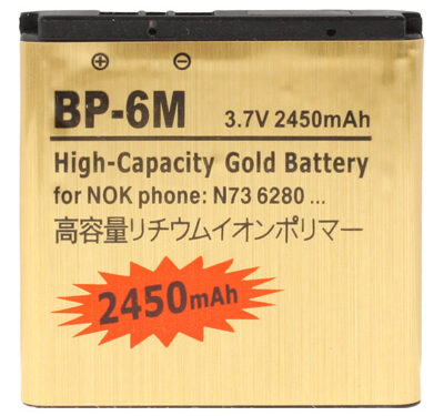 <?xml version="1.0" encoding="utf-8"?> <!DOCTYPE html PUBLIC "-//W3C//DTD XHTML 1.0 Transitional//EN" "http://www.w3.org/TR/xhtml1/DTD/xhtml1-transitional.dtd"> <html lang="en" xml_lang="en"> <head> <title>Untitled document</title> <meta http-equiv="Content-Type" content="text/html; charset=utf-8" /> </head> <body> <h3>Overview</h3> <strong>1)</strong> Brand New <br /><br /><strong>2) </strong>High Capacity Gold Business Battery <br /><br /><strong>3)</strong> Capacity: <strong>2450mAh </strong><br /><strong><br />4)</strong> Voltage: <strong>3.7V </strong><br /><strong><br />5)</strong> Battery Type: Rechargeable Lithium-ion battery <br /><strong><br />6)</strong> Suitable for<strong> Nokia N73 / N93 </strong> </body> </html>