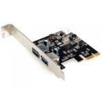 Untitled document PCI-E to USB3.0 2 port - 17456Interface USB 3.0Bus Type PCI ExpressType of Card Standard Profile (LP bracket incl.)Chipset ID Renesas / NEC - &mu;PD720200Connector (S)Type (s) Connector 1 - PCI Express x1 MaleInternal Ports 1 - LP4 (4 pin; Molex Large Drive Power) MaleExternal 2 ports - USB 3.0 A (9 pin; SuperSpeed)UASP Support Yes11