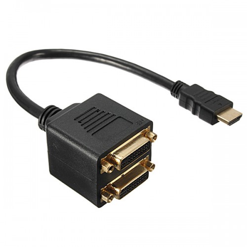 Untitled document Adapter DeTech HDMI to 2 F DVI 24+1