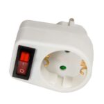 Untitled document Product description : Arcas plug adapter with switch is ideal for all devices which you want to cut from electric circuit. Switchable plug adapter. Specifications : 1) Max. performance: 3500W 2) Max. amperage: 16 A 3) Voltage: AC 230 V 4) Child-proof lock 5) Illuminated on- / off switch