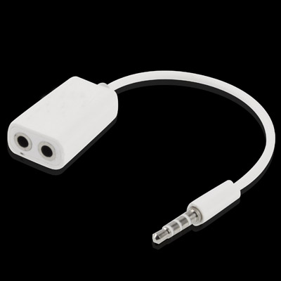 Untitled document Overview : 1) Creates two stereo ports from one 2) 3.5mm male to two female 3.5mm jacks 3) Easy to carry around and great for traveling 4) Suitable for iPhone 4 & 4S / 3GS / 3G / New iPad (iPad 3) / iPad 2 / iPad etc. Audio devices with 3.5mm headphone jack. 5) Cable length: 10cm &nbsp;Compatible with the following:Apple:&nbsp;&nbsp; New iPad