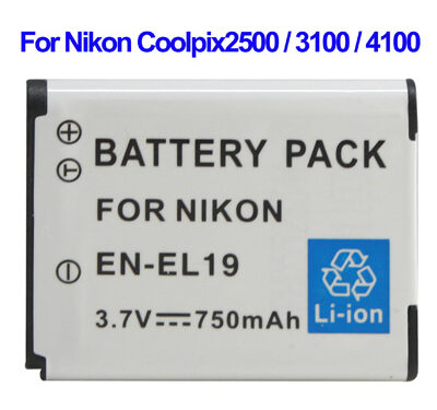 Untitled document Overview : 1) Cell Type: EN-EL19 2) Capacity: 750mAh 3) Output Voltage: 3.7V 4) Compatible camera model: Nikon Coolpix2500 / 3100 / 4100