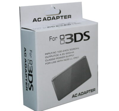 Untitled document Overview : 1) Compatible with 3DS game consoles 2) Respectively connect with the city power source and game console correctly 3) Input: AC 100-245V 50/60Hz 4) Output: DC 4.6V 900mA 5) Please make sure not to be short-circuit 6) Used indoor and put in dry location 7) When not suing please disconnect the cord from the city power source