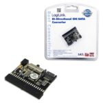 Untitled document Product description : With this LogiLink adapter you can connect your IDE and S-ATA ports together. It works in both way and the desired function will be adjusted by an switch. The adapter need no driver and the ports are standardized on both sides. Specifications : 1) Converter S-ATA to IDE or backward (bi-directional) 2) Connector 1: S-ATA male 3) Connector 2: IDE 40-pin female (PATA) 4) For Mainboard