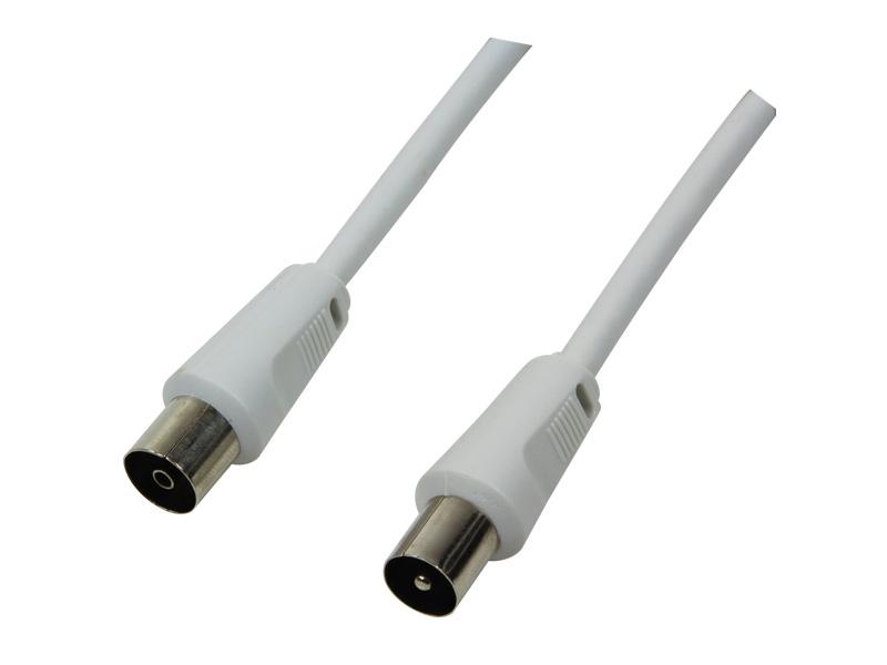 Untitled document Product description : LogiLink antenna cable - male to female - 2.5 m - (CA1061) Specifications : Impedance: 75 Ohm Diameter: 9.5 mm Connection 1: Coaxial Male Connection 2: Coaxial Female Color: White Length: 2.5 m