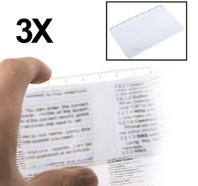 Untitled document Overview 1) Great for reading small newspaper print or books and it's handy credit card size makes it convenient to carry in your wallet for easy access for reading restaurant menus. 2) Also great for small solar projects and starting camp fires