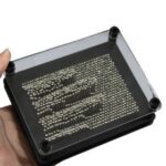 Untitled document Overview 1) Pin point impression 3D image toy. 2) Gently place your hand or another object on the back and flip image captor over and see a 3D relief appear. 3) Design free form art by setting image Captor on the side and pushing pins forward to create your own shapes. 4) Create beautiful sculptures in seconds. 5) Toy for child above 3 years old. 6) Material: Plastic and Metal 7) Size: 12.7 x 10.1 x 5.1m(L*W*D) 8) Weight: 379g Colors Available: Black Type of Packing: Color Box