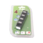 Untitled document Product description : USB HUB with 4 ports. Power supply via the USB cable. Supports Windows 98 and Mac OS 8.6 or higher. Specifications : Downward compartible to USB 1.0 Plug & Play Data transfer rate: 1.5/12/up to 480Mbps Useable without power supply