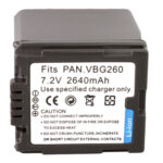 Untitled document Overview : 1) Cell Type: VBG260 2) Capacity: 2640mAh 3) Output Voltage: 7.2V 4) Compatible camera model: Panasonic AG-HMC150