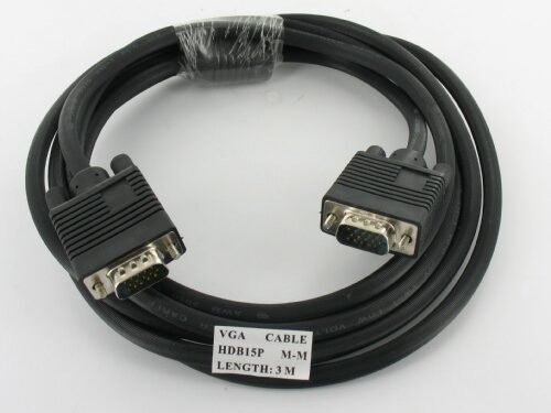 <?xml version="1.0" encoding="utf-8"?> <!DOCTYPE html PUBLIC "-//W3C//DTD XHTML 1.0 Transitional//EN" "http://www.w3.org/TR/xhtml1/DTD/xhtml1-transitional.dtd"> <html  lang="en" xml_lang="en"> <head> 	<title>Untitled document</title> 	<meta http-equiv="Content-Type" content="text/html; charset=utf-8" /> </head> <body> <p><br /><strong>Specifications :</strong><br /><br /><br /><strong>1)</strong> Standard <strong>VGA monitor</strong> cable. </p><p><strong>2)</strong> <strong>3 Meters</strong> length.</p><p><strong>3) Male </strong>to<strong> Male</strong> connection.<br /></p>  </body> </html>