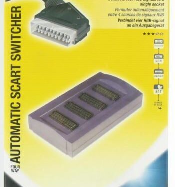 Untitled document ΠροδιαγραφέςΕξασφαλίζει μια αξιόπιστη σύνδεση με τρόπο αυτόματο 4 switcher scartΑυτή η υποδοχή σας παρέχει μια αξιόπιστη ήχου / εικόνας σύνδεση μεταξύ των συσκευών. Το ξεχωριστό τροφοδοτικό σας επιτρέπει να χρησιμοποιήσετε βαρύτερες συσκευές οπουδήποτε θέλετε.Απολαύστε καλή ποιότητα εικόνας και ήχου• Επινικελωμένες υποδοχές για αξιόπιστη επαφή• Κατασκευασμένη με ποιότητα κατασκευήςΕύκολη εγκατάσταση• Μη ολισθηρή εργονομική λαβή για εύκολη χρήση• Τροφοδοτικό συμπεριλαμβάνεται