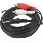 Untitled document &Pi;&epsilon;&rho;&iota;&gamma;&rho;&alpha;&phi;ή: RCA cable 5 m to 3.5 mm jack plug for connecting a PC to stereo. 5 m cable Color: Black 2 RCA plugs to 1 3.5 mm jack plug Ideal for connecting to the soundcard of the PC to a stereo