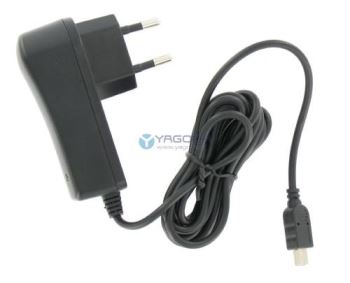 Untitled document Specifications Handy travel AC charger for all devices with a mini-USB charging option.     * High quality     * Input: 100-240 V 50/60Hz     * Output: DC 5V 1A     * With LED charging status     * With overload protection     * Not an original brand product Suitable for:     * Acer P610 Europe     * Adapt AD-750 SiRF III Bluetooth GPS     * E-TEN M700 NL / UK M700 / X-500 GPS     * Fujitsu Siemens LOOX N100 Europe     * Garmin StreetPilot C310 / C320 / C330 / C340     * HP iPAQ rw6815 Personal Messenger US / UK rw6815 Personal Messenger / RX4240 / RX5720 Travel Companion / NL RX5935 / RX5940 UK     * HTC MTeoR / P3300 GPS UK / P3600 / P4350 NL / Smartphone S310 / S620 / NL TyTN / TyTN UK     * I-Mate Jam / 128 MB Black Jam / JAMin / JASJAR / K-JAM / N English PDA / Smartphone SP3i / SP5 / SP5m     * Medion GoPal PNA465 Europe TMC     * Mio A201 / A701 GB / GB A701 Mio Map v2 Europe + Europe / A701 UK / Benelux C250 / C510E / C710 / H610 Europe / P350 / P350 GPS Europe / P550 / P550 GPS     * Motorola A780 / E680 / E770v / E1070 / KRZR-K1 / L2 / L6 / MPx200 / PEBL-U6 / RAZR V3i / RAZR V3x / RIZR-Z3 / SLVR-L7 / V360     * A630 / A835 / A920 / A925 / A1000 / C975 / C980 / ROKR E1 / E398 / E550 / E1000 / MPx / MPx220 / MPx260 / T270 / T280 / T280 / T720 / T720i / V60i / V66 / V66i / V70 / V80 / V300 / V350 / V400P / V500 / V525 / V550 / V600 / V620 / V635 / V650 / V980 / V1050     * Navigon PNA Transonic 6000 Benelux / PNA 6000T Europa TMC     * Navman iCN 720 / iCN 750     * Black Orange SPV C500 / SPV C500 Silver     * Packard Bell 500 Compasseo Benelux / 600 Europe     * Palm Z22     * Qtek 8020 / 8020 MCE / GPRS GSM S100 / S110     * Qtek / HTC 8300 / 8310 / 9000 / 9100 NL / UK 9100 / G100 / NL S200 / S200 UK     * 8100v RIM BlackBerry Pearl     * Route 66 Chicago 6000 Benelux Benelux 7000 TMC / Europe 8000 / 9000 Europe TMC     * T-Mobile Ameo / MDA Compact GSM GPRS / MDA Compact III / MDA Pro / MDA Vario / MDA Vario II / SDA     * TomTom One V2 Benelux / Europe V2 / V3 / V4 Series 30