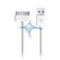 Untitled document Contents: USB Data cable white Technical data: - USB to Apple dock connector 30-pins - For charging and synchronising - Length: 1m This USB 2.0 cable connects your compatible Apple device - directly or through a dock - to your computes USB port for efficient syncing and charging or to the Apple USB Power Adapter for convenient charging from a wall outlet. Compatible with Apple iPhone 2G/3G/3GS/4/4S