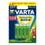 Μπαταρίες Επαναφορτιζόμενες Varta AAA 800mAh NiMH 1.2V Ready2Use (3+1 τεμ.)