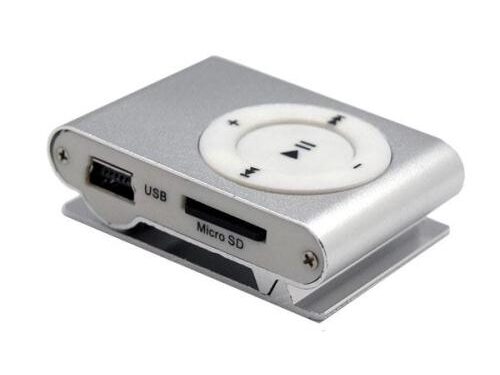 Clip Mp3 Player MicroSD 8GB Ασημί