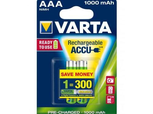 Μπαταρίες Επαναφορτιζόμενες Varta AAA 1000mAh NiMH 1.2V Ready2Use (2 τεμ.)