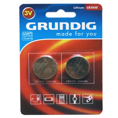 Lithium Button Cells Grundig CR2450 3V 560mAh (2 τεμ)