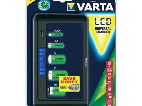 Φορτιστής Μπαταριών Varta Universal έως 4τεμ ΑΑ/ΑΑΑ/C/D/9V Μπαταρίες με Οθόνη & Έξοδο USB