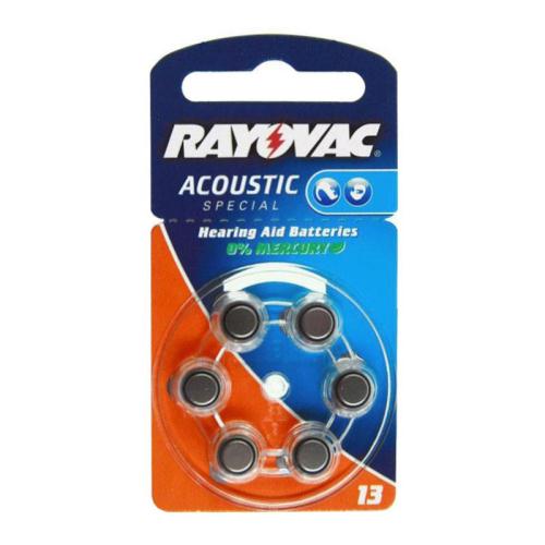 Μπαταρίες Ακουστικών Βαρηκοΐας Rayovac 13 (6 τεμ.)