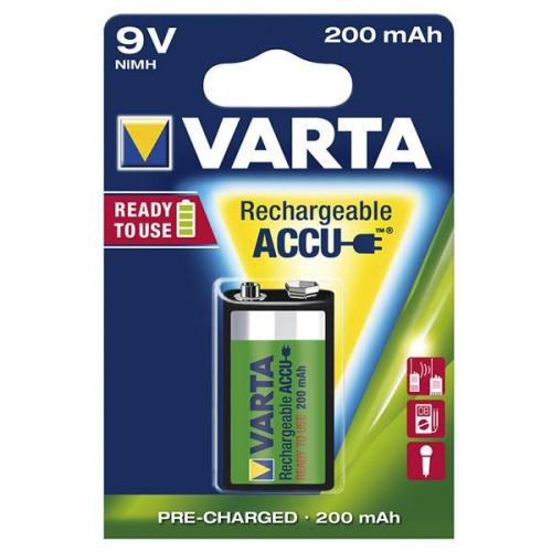 Μπαταρίες Επαναφορτιζόμενες Varta 9V 200mAh NiMH 1.2V Ready2Use (1 τεμ.)