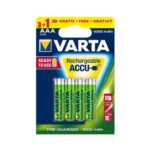 Μπαταρίες Επαναφορτιζόμενες Varta AAA 1000mAh NiMH 1.2V Ready2Use (3+1 τεμ.)