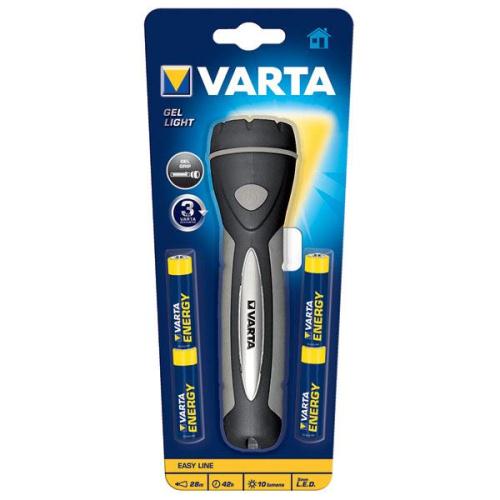 Φακός Varta Gel Light Led με 4τεμ Μπαταρια AAA (Μεσαίος) Μαύρο