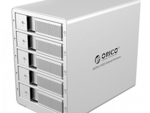 Orico 5 Θέσεις USB3.0 σε SATA HDD Μονάδα Αποθήκευσης Αλουμινίου με RAID - SILVER(9558RU3-SV)