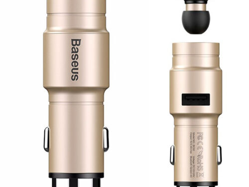Bluetooth Handsfree Baseus With Car Charger All in One Χρυσο