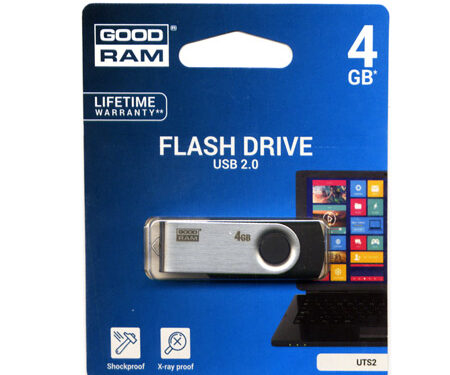 Flash Pen USB 2.0 4GB GoodRam Μαυρο