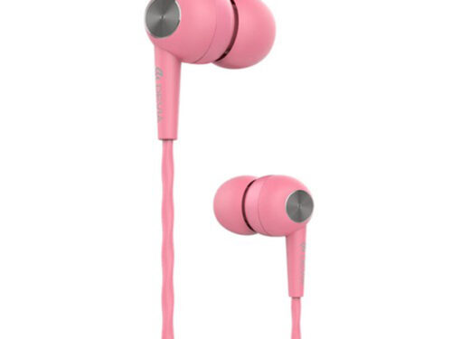 Hands Free Devia Kintone Stereo Ψειρα Σιλικονης 3.5mm Ροζ