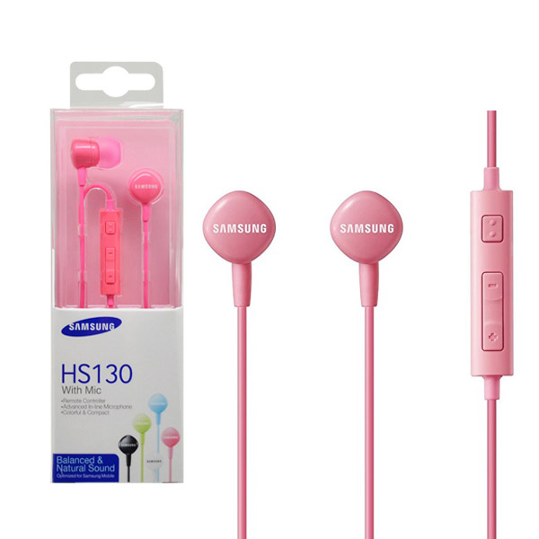 Hands Free Samsung HS130 Stereo 3.5mm Ροζ