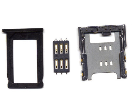 Sim Card Σετ Για Apple iPhone 3GS-3G Μαυρο OEM Set (Connector-Tray-Holder)