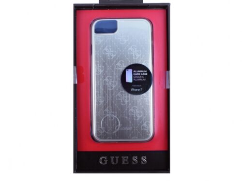GUESS FACEPLATE CASE IPHONE 7 8 ALUMINUM silver