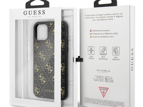 GUESS FACEPLATE GLITTER HARD CASE IPHONE 11 PRO black backcover