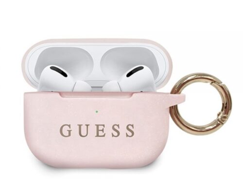 GUESS SILICONE CASE FOR AIRPODS PRO WITH HOLDER light pink