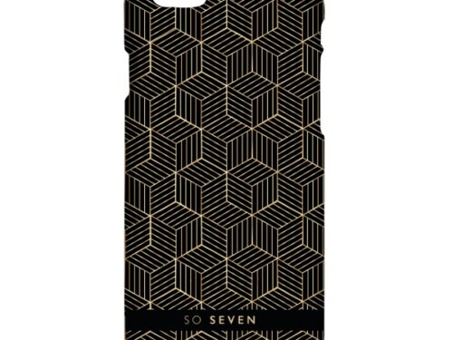 SO SEVEN MIDNIGHT CUBIC GOLD IPHONE 7 8 backcover - Image 1