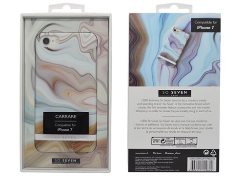 SO SEVEN CARRARE MARBLE IPHONE 7 8 brown backcover