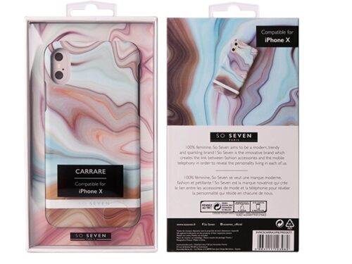 SO SEVEN CARRARE MARBLE IPHONE X XS brown backcover