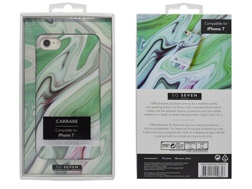 SO SEVEN CARRARE MARBLE IPHONE 7 8 green backcover - Image 1