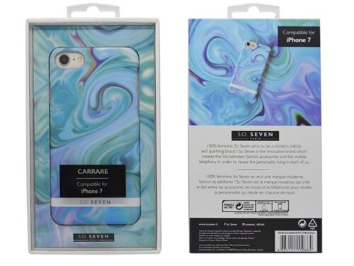 SO SEVEN CARRARE MARBLE IPHONE 7 8 blue backcover