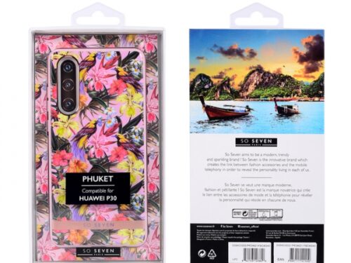 SO SEVEN PUCKET TROPICAL PINK BIRD HUAWEI P30 backcover - Image 1